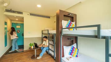 Bed In 4 Bed Mixed AC Dormitory Room With Ensuite Bathroom | Free WiFi, bed sheets