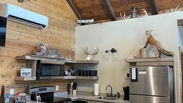 Réfrigérateur, four, plaque de cuisson, cafetière/bouilloire