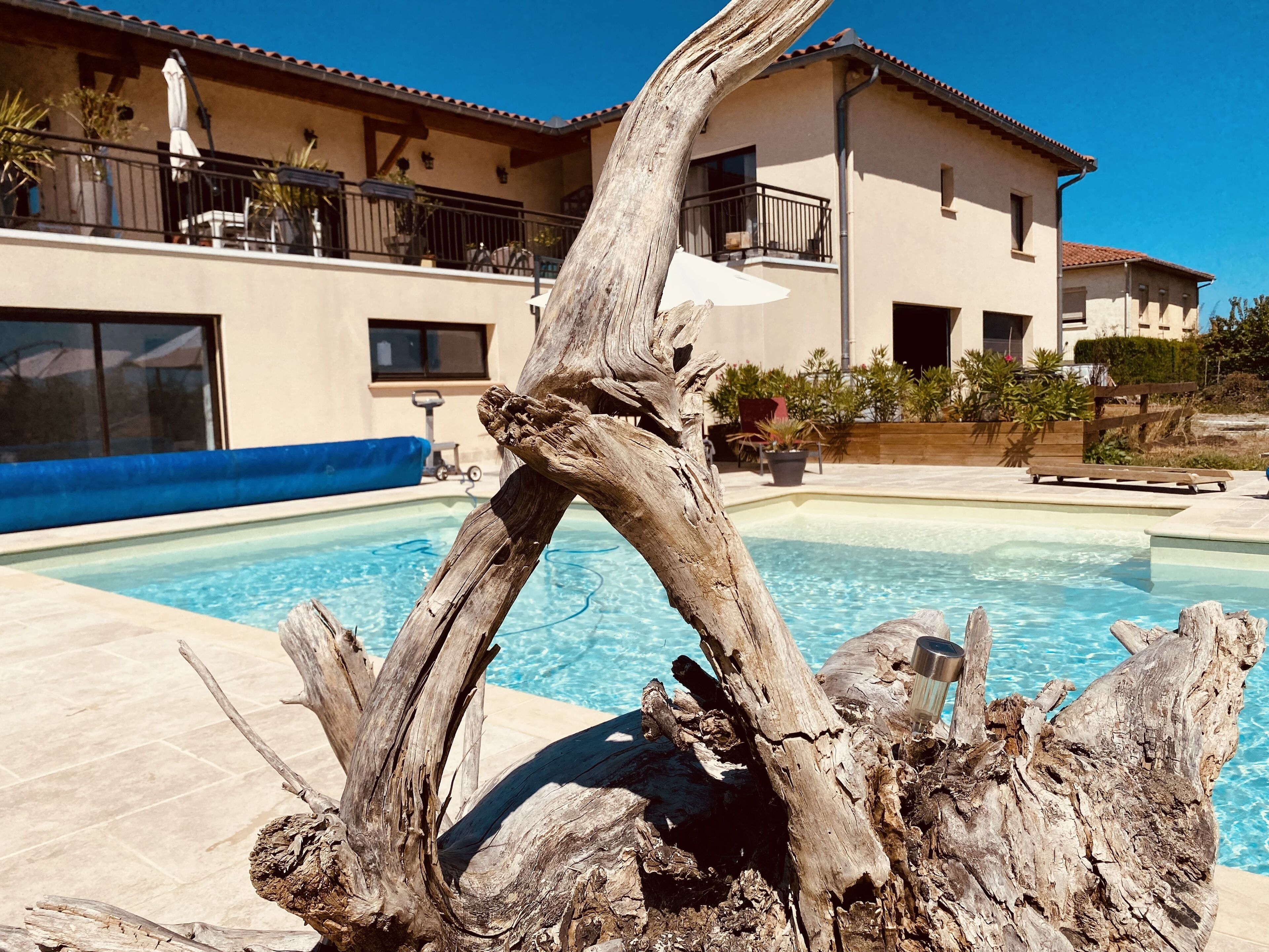 Piscine extérieure, piscine chauffée