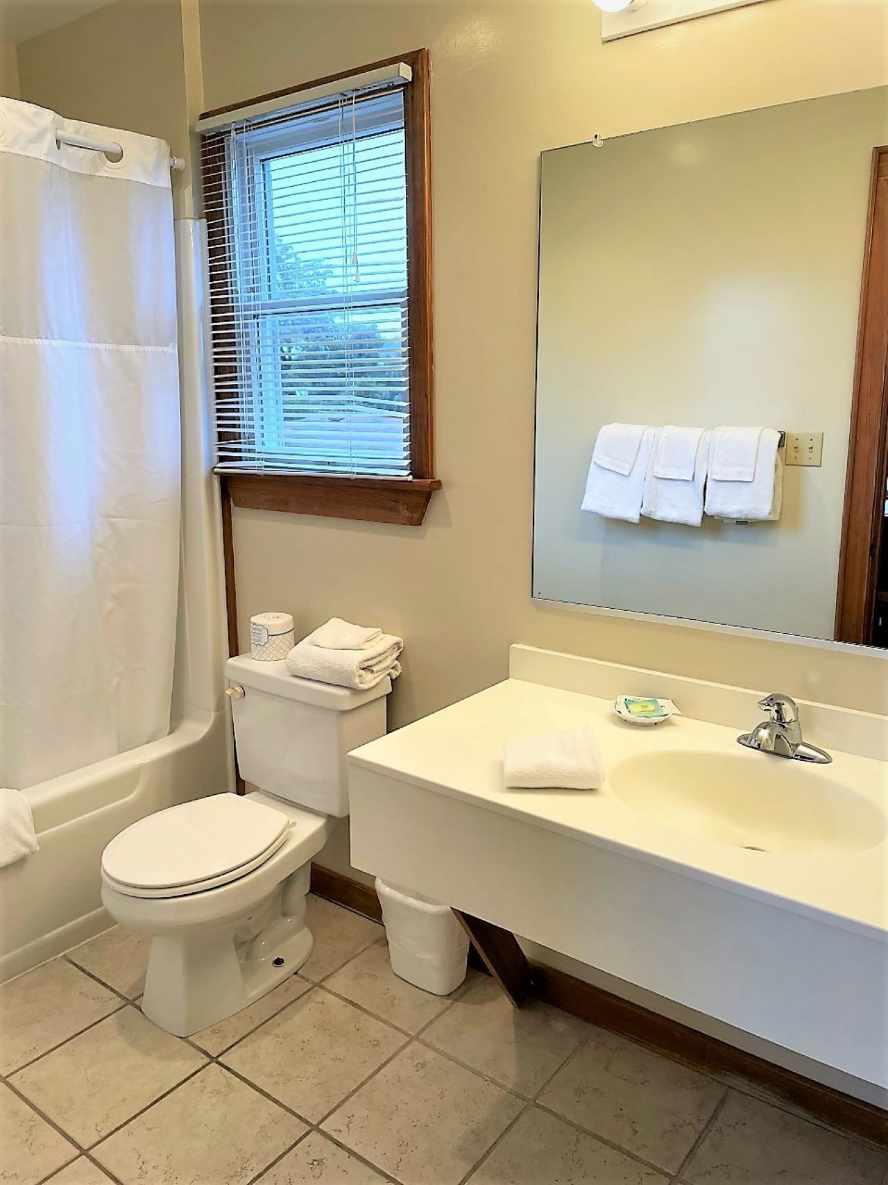 A bathroom with a toilet, sink, and shower.