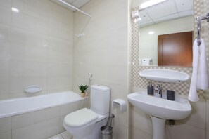 Standard Apartment | Bathroom | Hydromassage showerhead - Premium 1 BHK in La Vista Silicon Oasis (Dubai)