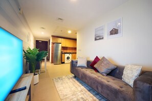 Standard Apartment | Living area - Furnished 1 BHK Hamilton Residency (Dubai)