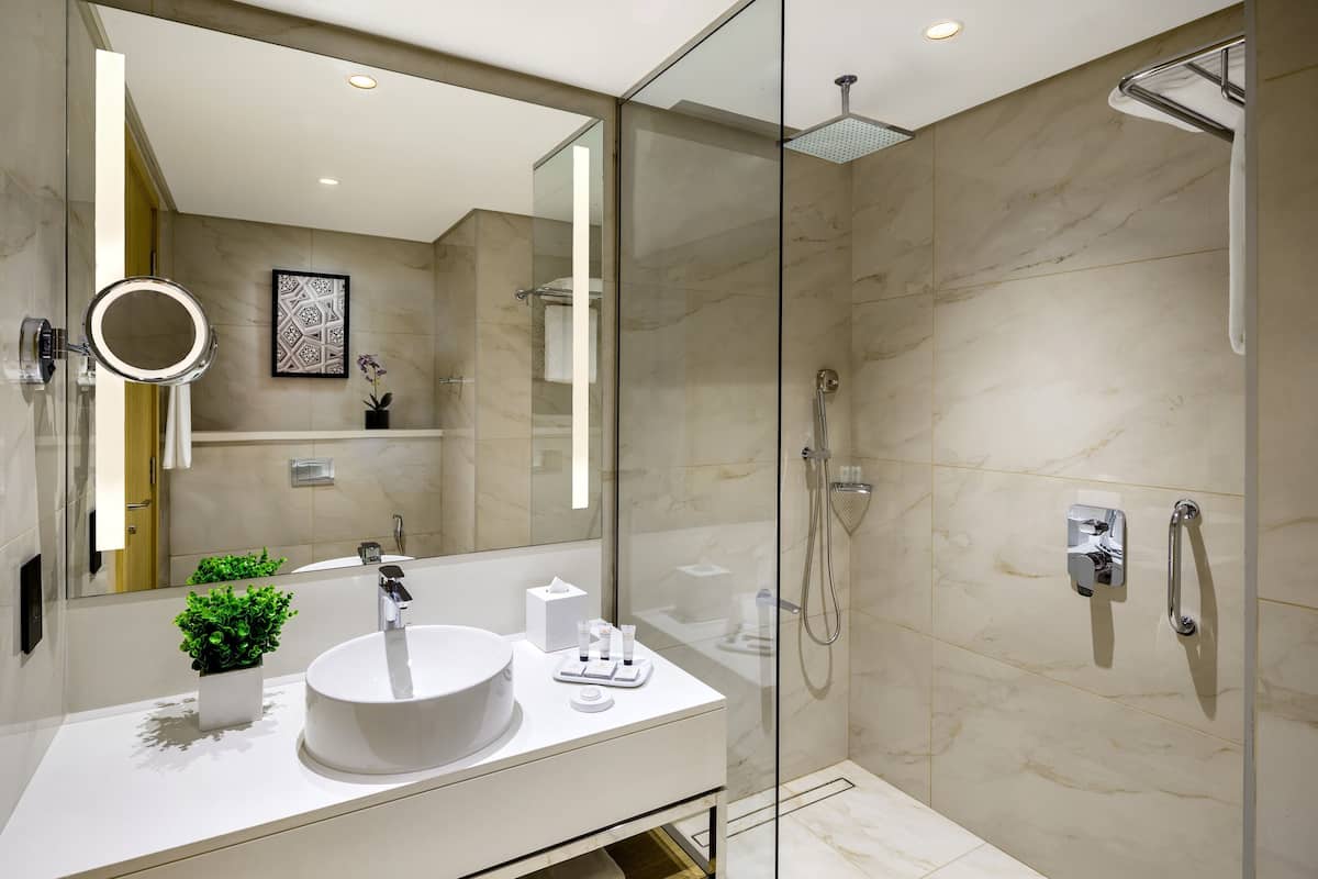 Free toiletries, hair dryer, slippers, bidet