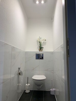 Shower, hair dryer, slippers, towels - *👍Appart Sion City+2 Ch+balcony+garage +town center (Mulhouse)
