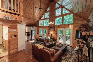 Smart TV, fireplace, DVD player, foosball