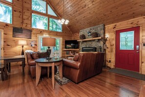 Smart TV, fireplace, DVD player, table football