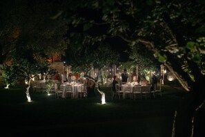 Outdoor banquet area