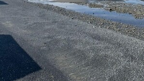 Een strand met een heldere lucht en bergen op de achtergrond.