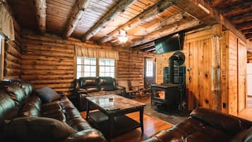 Smart TV, fireplace, computer monitors