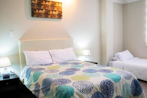 Desk, free WiFi, bed sheets