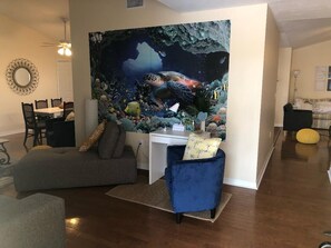 Smart TV, video games, DVD player, table football