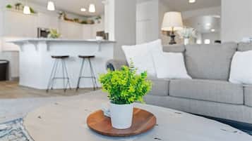 Smart TV, fireplace, video games, offices
