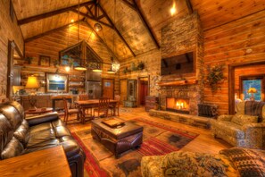 Cabin, 3 Bedrooms | Living room - Smiling Goat by Escape to Blue Ridge (Blue Ridge)