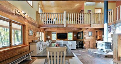 Whispering Waters Lodge with Waterfall, Pond and Trails on Property in Delta, WI