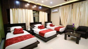 Blackout curtains, iron/ironing board, free WiFi, bed sheets