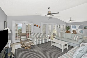 TV - Beachfront 7BR Second Row Home w/ Private Pool & Ocean Views (Garden City Beach)