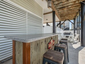 Outdoor dining - Beachfront 7BR Second Row Home w/ Private Pool & Ocean Views (Garden City Beach)