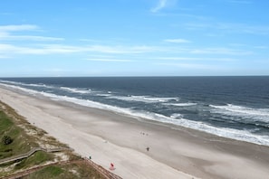 Beach nearby, sun loungers