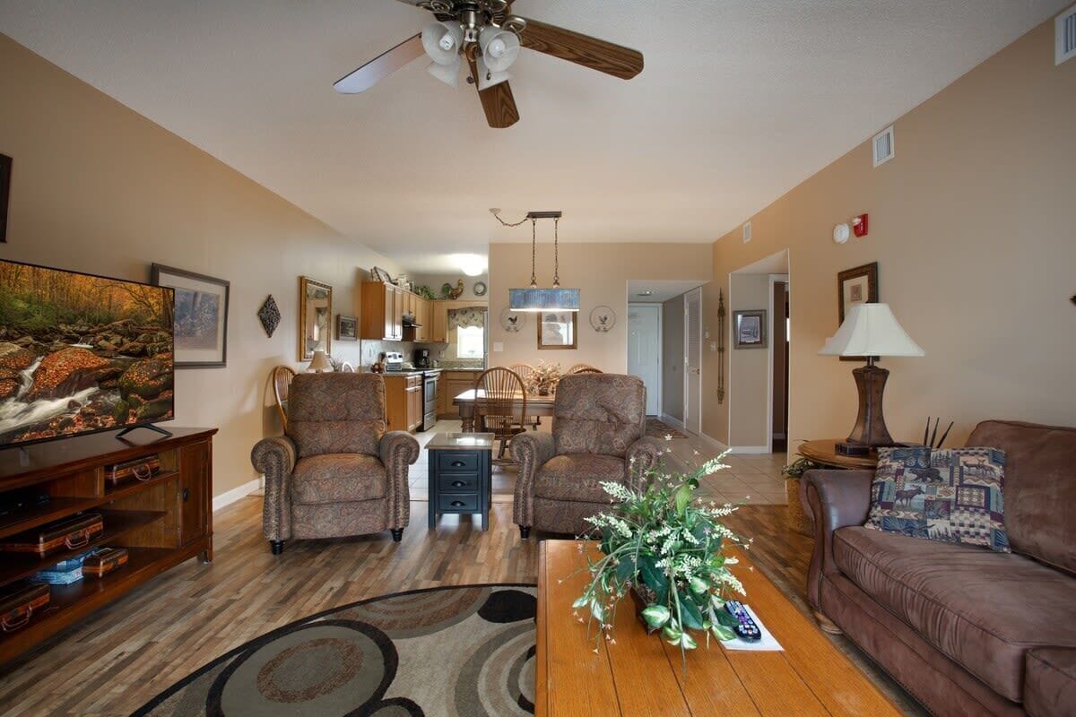 TV, fireplace, offices