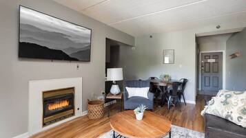 TV, fireplace, offices