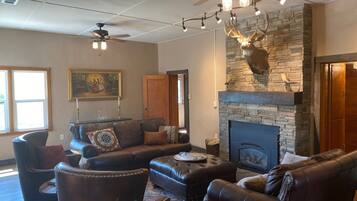 Smart TV, chimenea y reproductor de DVD