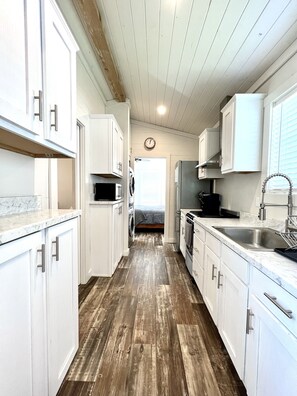 Kühlschrank, Mikrowelle, Ofen, Herdplatte