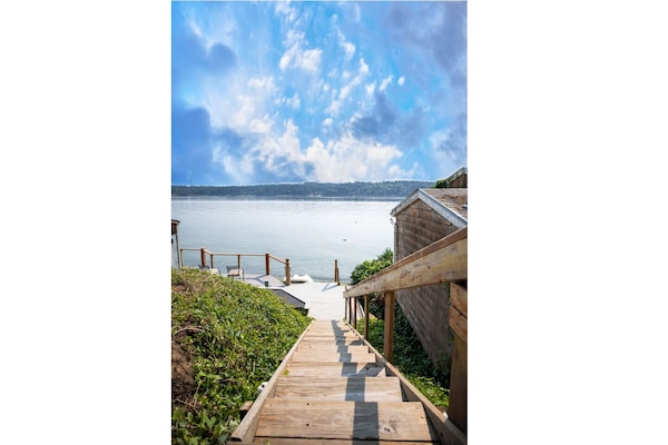 Just steps away from private beach.