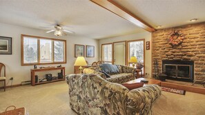 Fireplace, DVD player