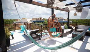 Departamento exclusivo, alberca privada | Terraza o patio