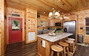 Fridge, stovetop, cookware/dishes/utensils