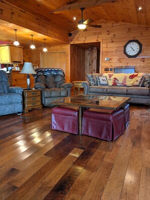 Smart TV, chimenea, videojuegos y reproductor de DVD