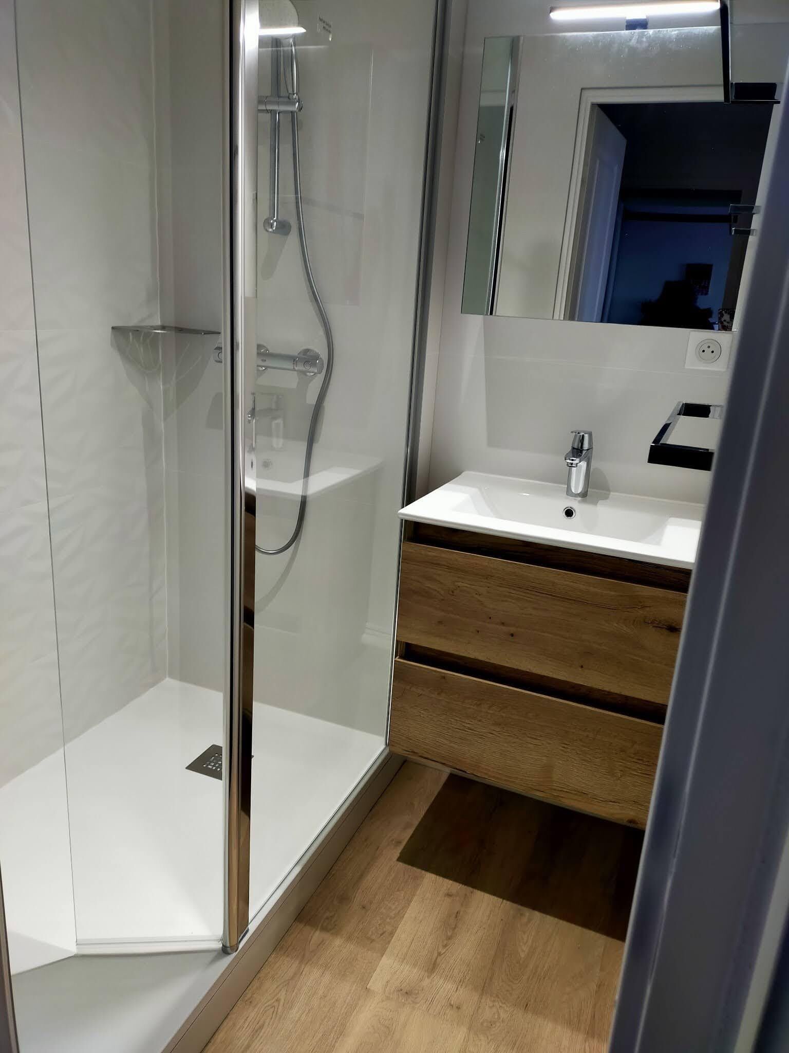 Shower, hair dryer