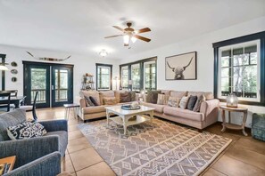 TV, fireplace, offices - River Road Retreat - Heated Private Pool, Pond, Fi (Wilmington)