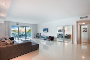 Living area - 2 Bedroom-2 Bathroom with Canal Front Balcony Steps Away from Bal Harbour Beach (Bal Harbour)