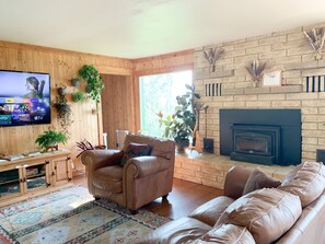 Smart-TV, peis og bøker