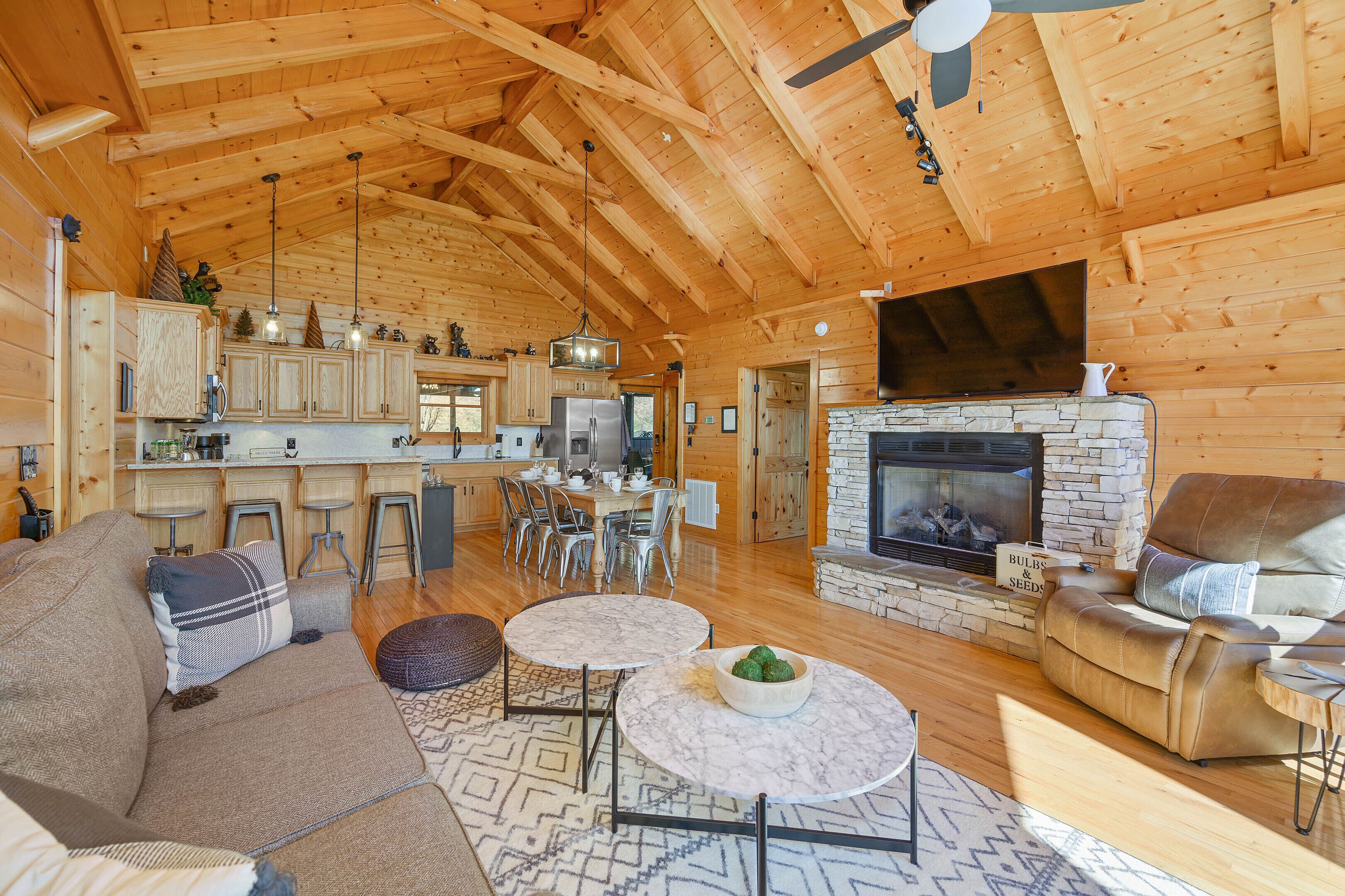 Fernseher, Kamin, Videospiele, Tischtennisplatte