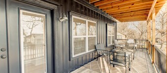 This is a unique home made out of shipping containers right near the lake.