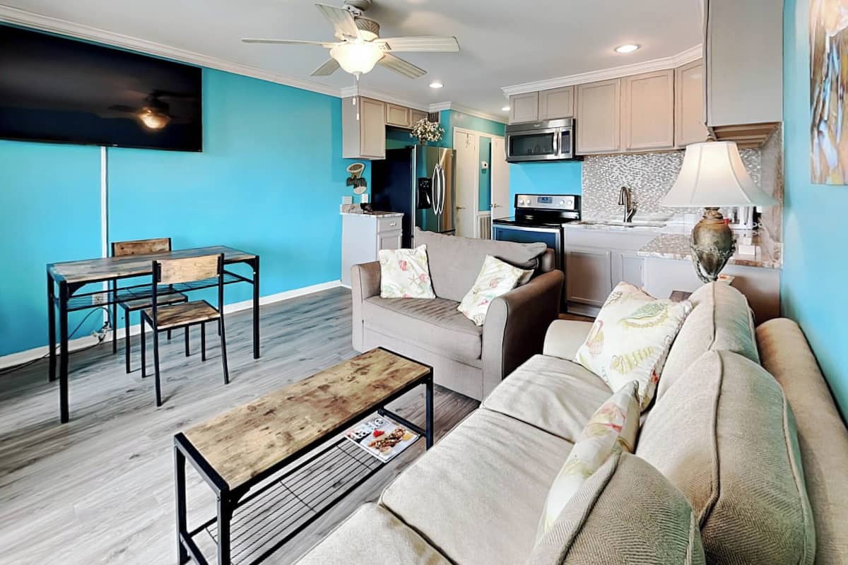 Condo, Multiple Beds, Balcony, Beach View (B303 - No Pets Allowed) | Living area | 42-inch flat-screen TV with digital channels
