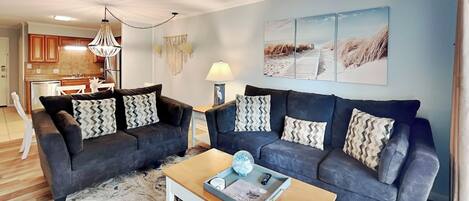 Condo, Multiple Beds, Balcony (#C10 - No Pets) | Living area | 42-inch flat-screen TV with digital channels