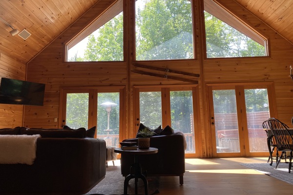 Smart TV, fireplace, DVD player