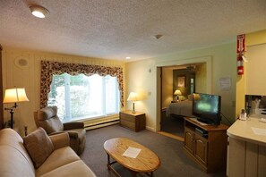 TV, fireplace - Garden Level Inns of Waterville Valley Condo (Waterville Valley)