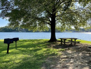 Outdoor dining - Relaxing Lakeside Treehouse  (Hot Springs)