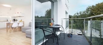Bright Apartment | 200 m to the Beach, Balcony with a View