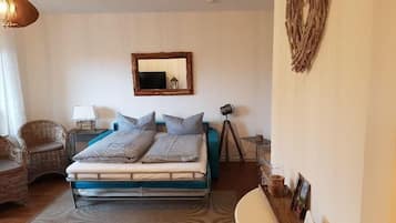 1 dormitorio, tabla de planchar con plancha, cuna de viaje y wifi gratis