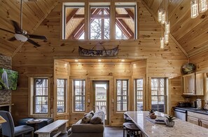 Smart TV, fireplace, video games