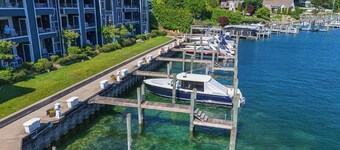 Waterfront Condo in Downtown Charlevoix | Pool, Hot Tub, Sauna | Sleeps 4