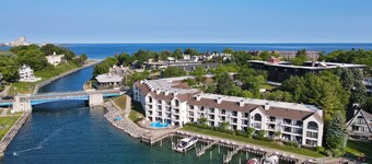 Edgewater Inn 115 | Sunrise Over Lake Charlevoix | Pool, Hot Tub, Sauna