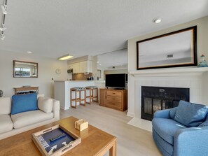 Smart TV, fireplace - Downtown Charlevoix Lakefront Stay | Pool, Hot Tub, Sauna (Charlevoix)