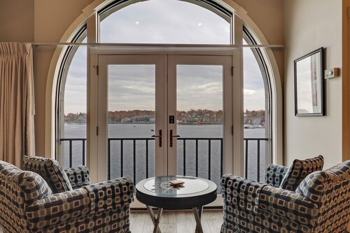 Soaring Ceilings & Lake Views | Downtown Charlevoix | Pool, Hot Tub, Sauna