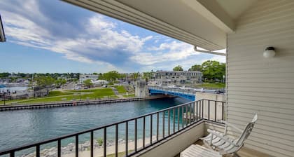 Balcony View of Round Lake | Downtown Charlevoix | Pool, Hot Tub, Sauna | 2BR